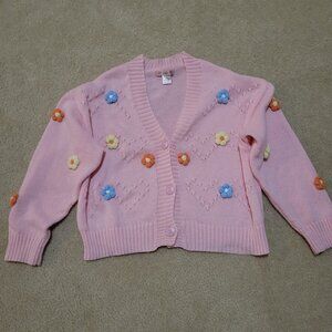 Coco & Shay Women’s Size Large Pink ButtoneUp Knit Cardigan Barbiecore Hippi 70s